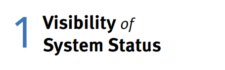 Heuristic 1: Visibility of system status.