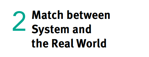 Heuristic 2: Match between the system and the real world.