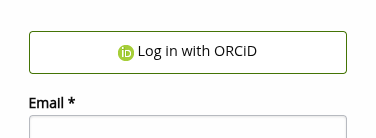 The Janeway login screen with an option to use ORCID